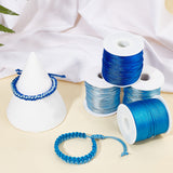 3 rolls 3 colors Nylon Thread, Rattail Satin Cord, Blue, 1.5mm, about 38.27 yards(35m)/roll, 1roll/color