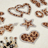 Crystal Rhinestone Iron on Cloth Patches, Costume Accessories, Appliques, Mixed Shapes, Sandy Brown, 36~85x47~92x1.5mm, 10pcs/box