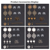 DIY Jewelry Making Finding Kits, Including Glass Cabochons, Alloy End Chain & Cabochon Settings & Charms & Link Connectors & Jump Rings & Clasps, Mixed Color, 8 bags/box