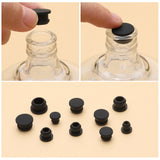 32Pcs 4 Style Silicone Bottle Seal Plug, Reusable Replacement Bottle Stopper, Black, 10~16x9~10mm, pin: 6~12mm, 8pcs/style
