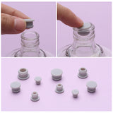 32Pcs 4 Style Silicone Bottle Seal Plug, Reusable Replacement Bottle Stopper, Silver, 9~15x8~10mm, pin: 5~11mm, 8pcs/style