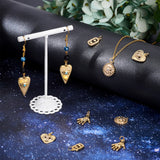 10Pcs 5 Style Brass Micro Pave Clear Cubic Zirconia Pendants, Evil Eyes, Mixed Shapes, Real 18K Gold Plated, 2pcs/style