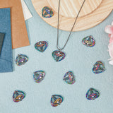 30Pcs Alloy Pendants, with Rhinestone, Heart with Caduceus Charm, Medical Sign Charm, Rainbow Color, 19.5x22x3mm, Hole: 1.8mm