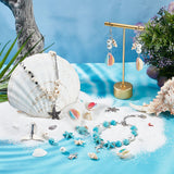 DIY Ocean Theme Jewelry Making Finding Kit, Including Synthetic Turquoise Starfish & Magnesite & Natural Shell & Glass Pearl Beads,  Turtle & Dolphin Alloy Pendants, Mixed Color, 208Pcs/box