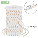 Faux Suede Cord, with Golden Tone Alloy Rivet, For Punk Rock Jewelry Making, White, 5x2.5mm, about 19.69 Yards(18m)/Roll