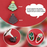 50Pcs 10 Styles Christmas Theme Opaque Resin Cabochons, Christmas Tree, Mixed Color, 24~30x19~29x4.5~9mm, 5pcs/style