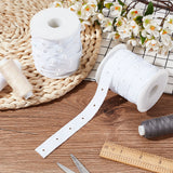 10 Yards Plastic Snap Button Tape Trim Polyester Ribbons, Sewing Snap Fastener Tape for Clothes, Flat, with 1Pc Plastic Empty Spools, White, 3/4 inch(19mm)