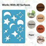 Acrylic Earring Handwork Template, Card Leather Cutting Stencils, Deep Sky Blue, Star Pattern, 130x90x2mm, 2pcs/set