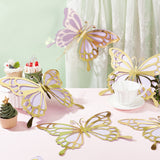 3D Hollow Double Layer Paper Butterfly, for Home Living Room Bedroom Wall Decoration, Mixed Color, 203x264x0.2mm