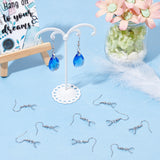 50Pcs 304 Stainless Steel Hooks, Ear Wire, with Ice Pick Pinch Bails, Stainless Steel Color, 27x20mm, 21 Gauge, Pin: 0.7mm