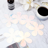 6Pcs Acrylic Mirror Cup Mats, Coaster, Flower, Tomato, 100x2.5mm