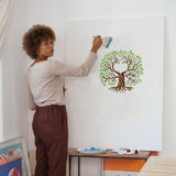 PET Hollow Out Drawing Painting Stencils, for DIY Scrapbook, Photo Album, Tree of Life Pattern, 30x30cm