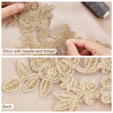8Pcs 2 Colors Polyester Computerized Embroidered Cloth Appliques, Adhesive/Sew on Patches, Costume Accessories, Flower, Mixed Color, 260x105x2mm, 4pcs/color
