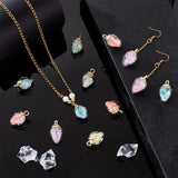 70Pcs 7 Colors Luminous Glass Teardrop Pendant, with Golden Plated Alloy Findings, Glow In The Dark Charms, Mixed Color, 25x14mm, Hole: 2mm, 10pcs/color