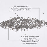 Ornaland 15/0 Round Glass Seed Beads, Grade A, Iris Round Beads, Black Plated, 1.8~2x1~1.3mm, Hole: 0.5mm, about 30000pcs/bag