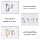 32Pcs 4 Style 304 Stainless Steel Clip-on Earring Converters Findings, for Non-Pierced Ears, Mixed Color, 8pcs/style