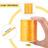 Polyester Cord, for Knitting Chinese Knots, Gold, 2mm, about 109.36 Yards(100m)/Roll