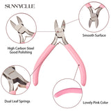 45# Carbon Steel Jewelry Pliers, Side Cutting Pliers, Side Cutter, Pink, 10.25x8.35x0.8cm