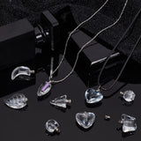 14pcs 6 style Glass Bottle Locket Pendants, Hair Keepsake Urn Charms, Mixed Color, 17~29.5x8.8~21.5x6~11.5mm, Hole: 1.8mm, 2pcs/style