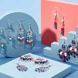 DIY Independence Day Theme Earring Making Kit, Including Glass Beads, Alloy Links & Charms, Brass Earring Hooks & Pins, Mixed Color, Glass Beads: 210pcs/box