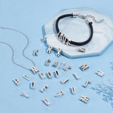 Tibetan Style Alloy Alphabet Slide Charms, Including Letter A~Z, Antique Silver, 10.8x7.4x1.8cm, 130pcs/box