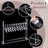 Transparent Acrylic Earring Display Hanging Stands, Coat Hanger Shaped Earring Organizer Holder with 10Pcs Hangers, Clear, Finished Product: 3x18x13.8cm, 2 sets/box