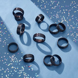 16Pcs 8 Size 316 Stainless Steel Grooved Finger Ring for Men Women, Electrophoresis Black, Inner Diameter: US Size 5 1/2~14(16.1~23mm), 2Pcs/size