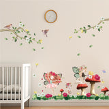 PVC Wall Stickers, Wall Decoration, Fairy Style, Plant & Animal Pattern, 1160x390mm, 2 sheets/set