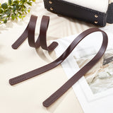 PU Imitation Leather Bag Handles, Sew on Bag Handles, Coconut Brown, 62.4x1.9x0.35cm, Hole: 1.6mm