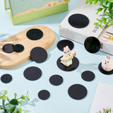 100Pcs 4 Style Acrylic Flat Round Action Figure Display Bases, with 4Pcs Acrylic Double-sided Pads, Black, Base: 25~49.5x3mm