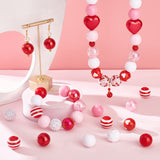 1 Set Mixed Style Acrylic Round Beads Sets, Red, 19~20mm, Hole: 2mm, about 50pcs/bag