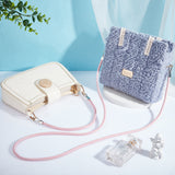 2Pcs 2 Style PU Leather Bag Handles, with Alloy Snap Clasp, Pink, 357~1300mm, 1pc/style