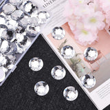 Self-Adhesive Acrylic Rhinestone Stickers, for DIY Decoration and Crafts, Faceted, Half Round, Clear, 30x6mm