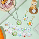 1 Bag Glass Cabochons, Half Round/Dome with Easter Theme Pattern, Mixed Color, 25mm, about 50pcs/bag