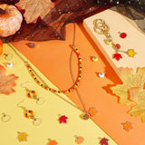 12 Style Autumn Theme Alloy Enamel Pendants, Pumpkin & Maple Leaf, Mixed Color, 10.5~23.5x10~19x1~10mm, Hole: 1.4~2mm, 64pcs/box