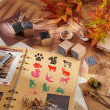 Wooden Stamps with Rubber, for DIY Craft Card Scrapbooking Supplies, Bees, 25~25.5x25~25.5x32mm