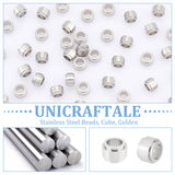 100Pcs 201 Stainless Steel Beads, Column, Stainless Steel Color, 6x4mm, Hole: 3.5mm