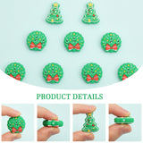 16pcs 2 Styles Food Grade Eco-Friendly Silicone Beads, Chewing Beads For Teethers, DIY Nursing Necklaces Making, Christmas Bell/Tree Pattern, Mixed Color, 26~30x22.5~26x9.5mm, Hole: 2mm, 8pcs/style