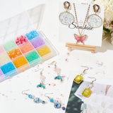 195G 15 Colors Transparent Frosted Glass Beads, No Hole, Round, Mixed Color, 1~3mm, 13g/color