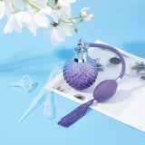 Glass Spray Bottles, Perfume Bottle, Refillable Cosmetic Bottle, with Mini Transparent Plastic Funnel Hopper and 3ML Disposable Plastic Dropper, Purple, 31x10.1x6.8cm, capacity: 100ml(3.38 fl. oz), 1set
