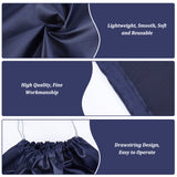 Cloth Imitation Silk Dustproof Storage Pouches, Portable Travel Drawstring Bag, Rectangle, Midnight Blue, 39.7x50x0.45cm, 12pcs/bag