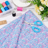 Fishscale Pattern Polyester Fabrics, for DIY Bed Sheet, Tablecloth, T-shirt, Dress, Rectangle, Medium Purple, 1450x1000mm