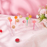 20-Hole Arc-Shaped Transparent Acrylic Lollipop Display Holder, Cake Pop Stand for Baby Shower, Birthday, Anniversary, Wedding Party, Clear, 16x22x6cm, Hole: 3mm