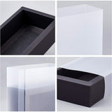 Kraft Paper Jewelry Boxes, with PVC, Black, Unfold: 37.1~37.2x30x0.05cm, fold: 17x10x4cm, inner size: 15x8x4cm