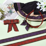 2Pcs 2 Colors Ethnic Style Embroidery Polyester Ribbons, Jacquard Ribbon, Tyrolean Ribbon, Garment Accessories, Flower Pattern, Mixed Color, 1-1/4 inch(33mm), about 7.66 Yards(7m)/pc, 1pc/color