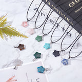 DIY Star Pendant Necklaces Making Kits, Including Gemstone Pendants, Waxed Cotton Cord Necklace Makings and 304 Stainless Steel Women Chain Necklaces, Stainless Steel Color, Necklace: 17.7 inch/18.7 inch, 20pcs/bag