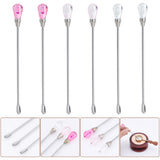 6Pcs 3 Colors Stainless Steel Sealing Wax Mixing Stirrers, Acrylic Head Melting Spoon, Mixed Color, 103x9mm, 2pcs/color