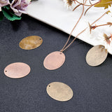 Metal Tags, Brass Stamping Blank Tag Pendants, Oval, Mixed Color, 40x30x0.5mm, Hole: 1.5mm, 2 colors, 20pcs/color, 40pcs/box