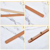 4 Sets 2 Colors PU Leather Bag Handles, with Iron Rivets, for Purse Handles Bag Making Supplies, Mixed Color, 60x1.85x0.35cm, Hole: 3mm, 2 sets/color