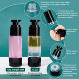 Empty Portable Plastic Airless Pump Bottles, Refillable Vacuum Press Bottle, Lotion Foundation Travel Container, with Dustproof Lid, Black & Clear, 3.35x11.9cm, Capacity: 30ml(1.01fl. oz)